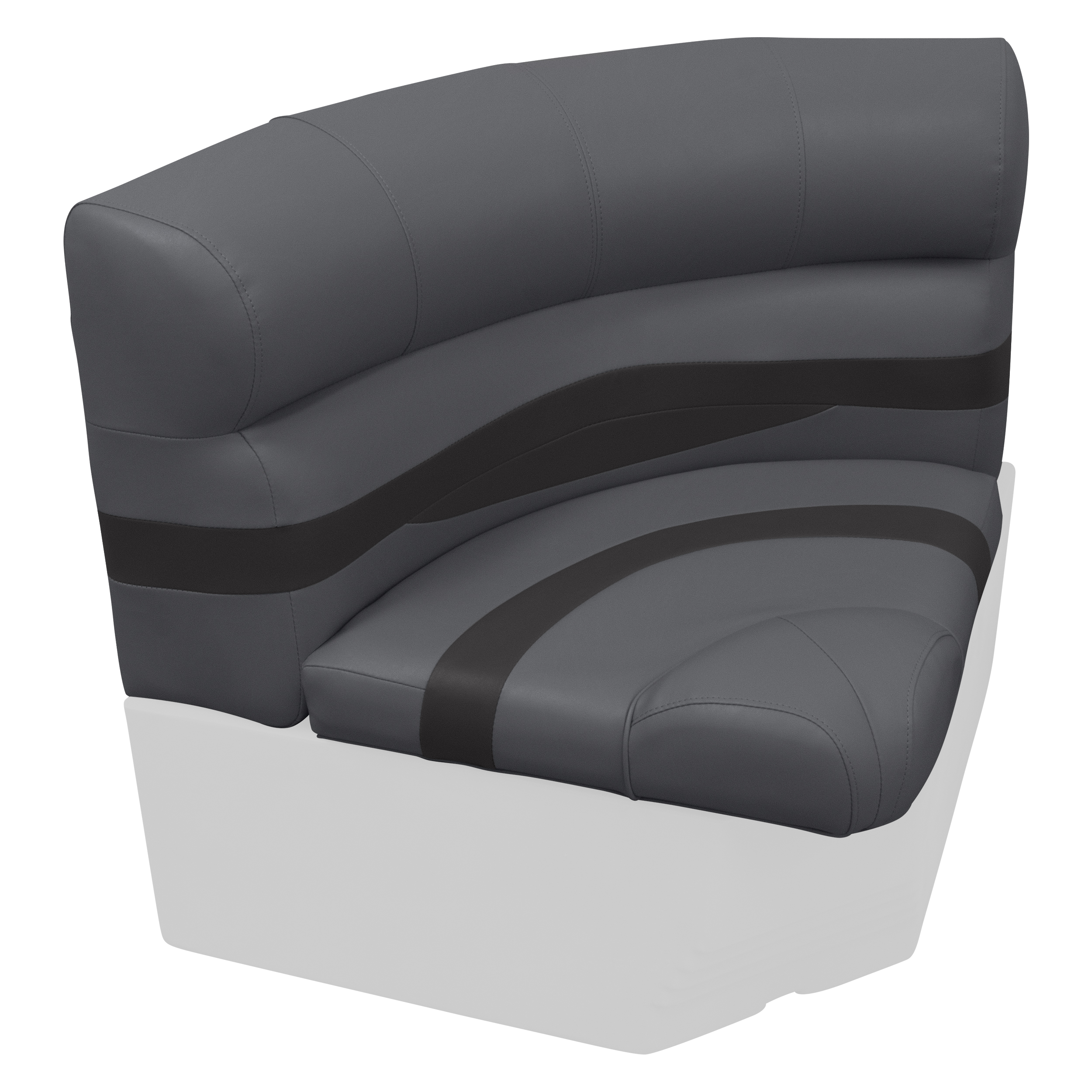 Wise BM11028-1890 Premier Series Pontoon 28″ Radius Corner Cushion Set – Slate / Dark Neutral